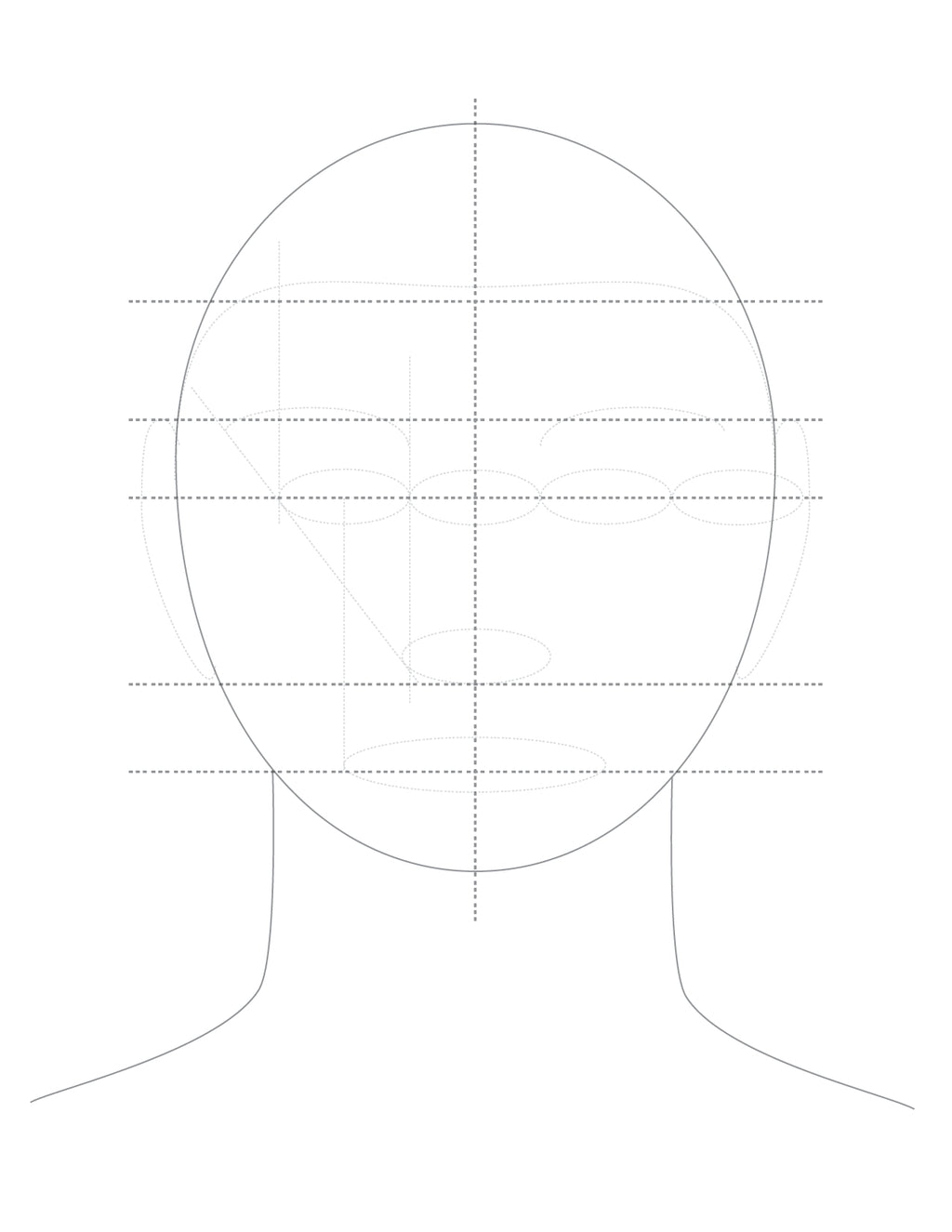 How to draw facial proportions.