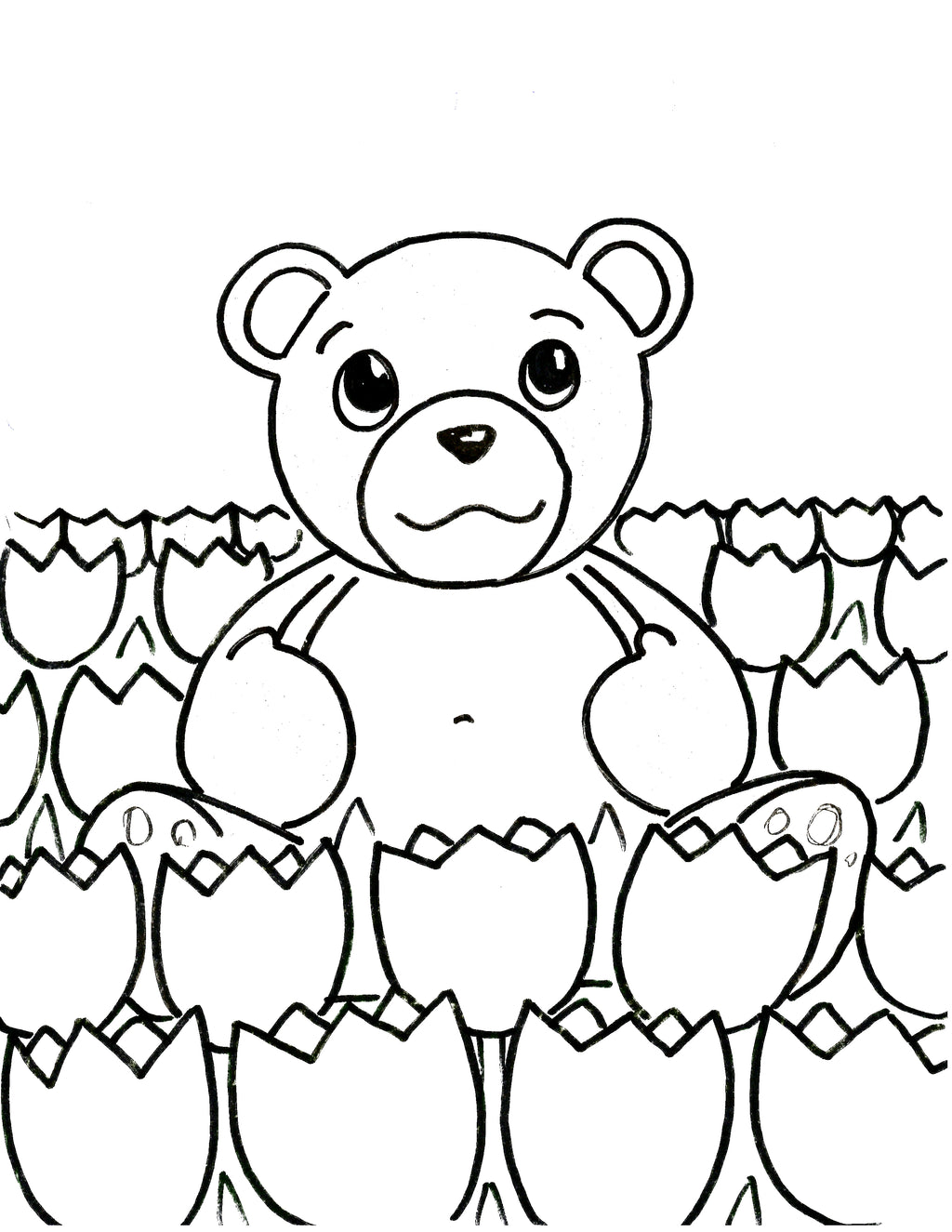Teddy Bear Coloring Outlines