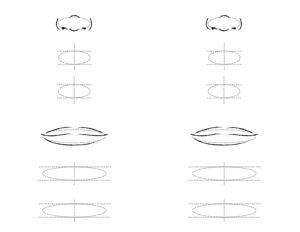 How to draw a nose and mouth. Practice sheet.